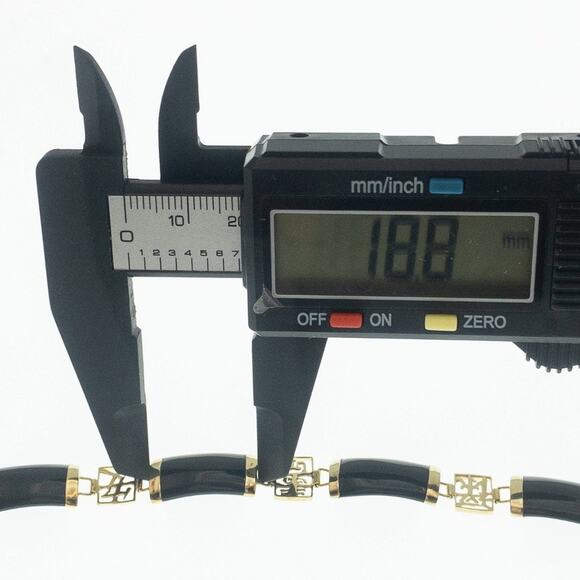 14K Gold Black Onyx Bracelet – Love & Country Symbols - Picture 15 of 16